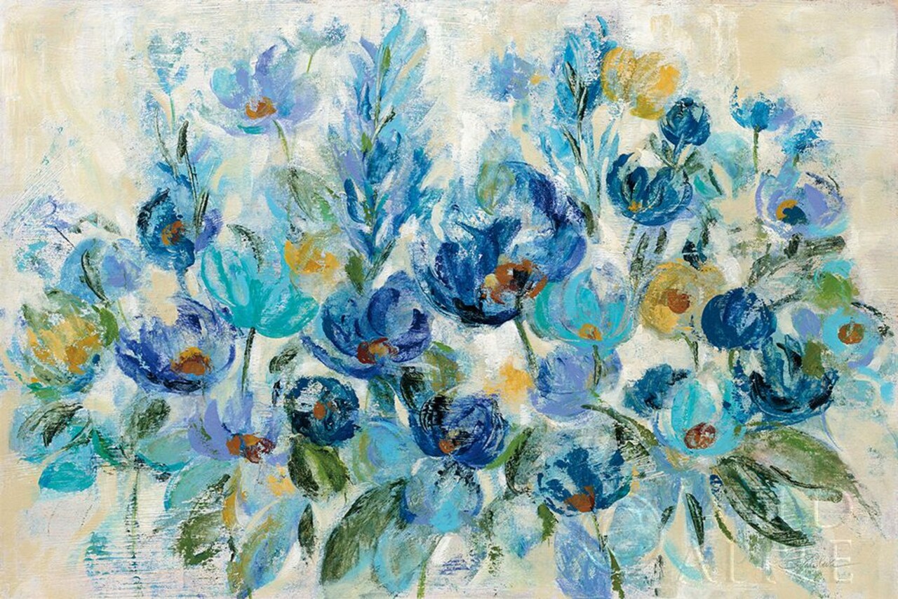 Scattered Blue Flowers Poster Print by Silvia Vassileva - Item # VARPDX35309
